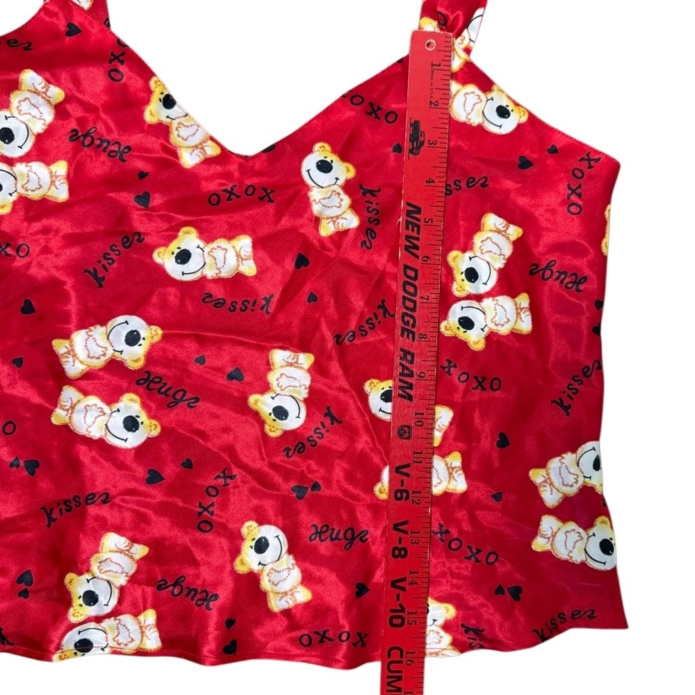 Vintage Edgemont Red Teddy Bear Print Sleeveless Tank Top Womens Size Medium Y2K - Picture 5 of 8